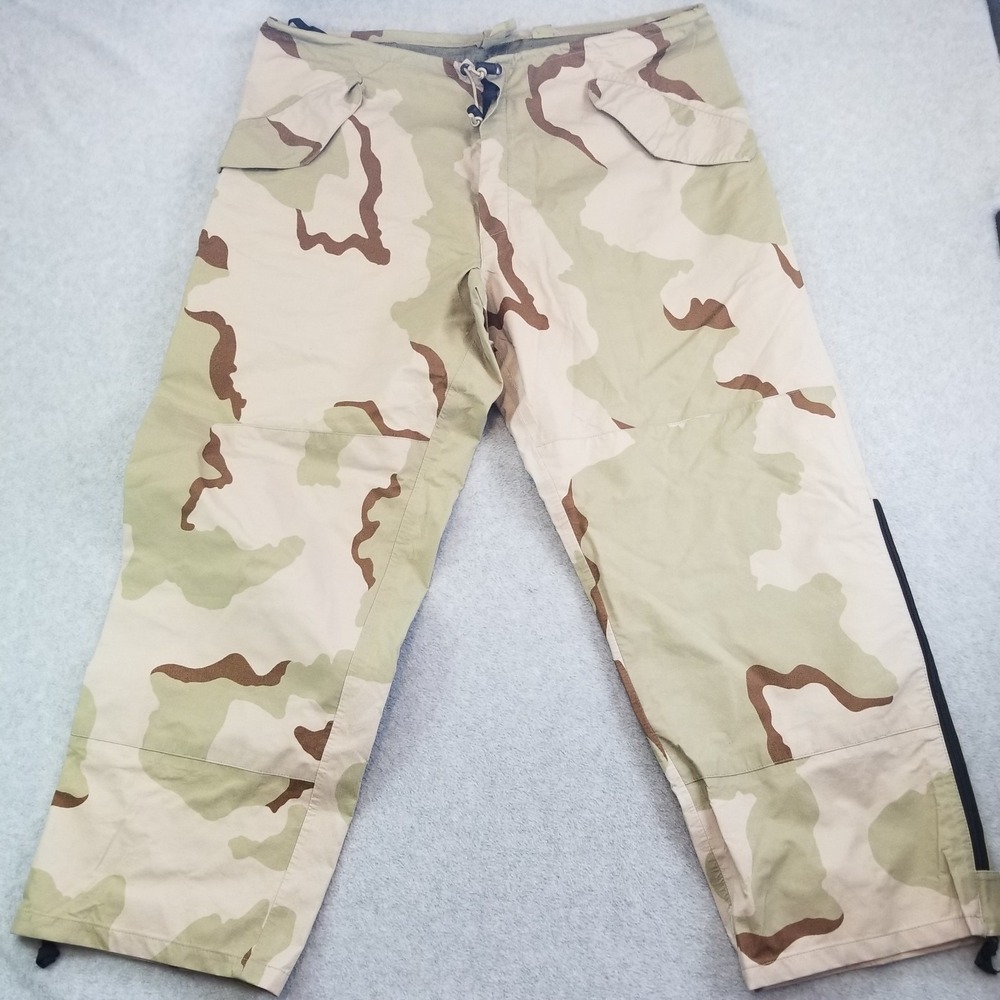 VTG ECWCS Trousers Mens XL Regular Desert Camo Tan GI Barrier Wear Y2K PTFE